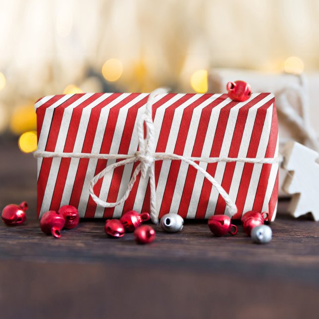 Candy Cane Stripes Weihnachten Weihnachten Whimsik Seidenpapier (Simple red and white striped tissue paper)