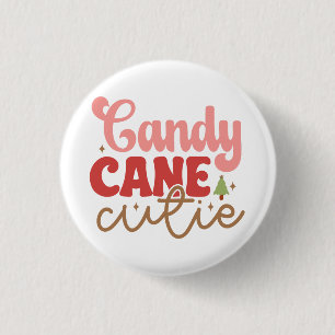 Candy Cane Süsse Retro Groovy Weihnachtsfeiertage Button
