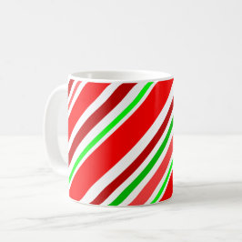 Candy Cane Swirl Red Green White Stripes festival Kaffeetasse