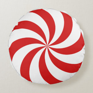 Candy cane swirl rundes kissen