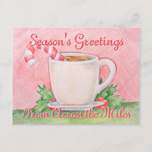Candy Cane Tea Postcard Feiertagspostkarte