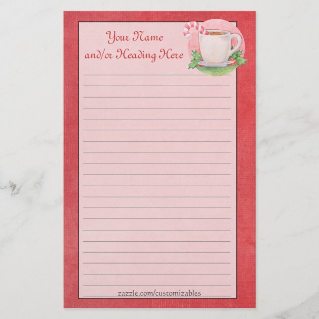 Candy Cane Tea Stationery Briefpapier (Vorderseite)