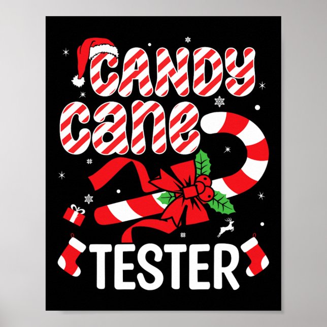 Candy Cane Tester Crew - Funny Christmas Holiday M Poster (Vorne)