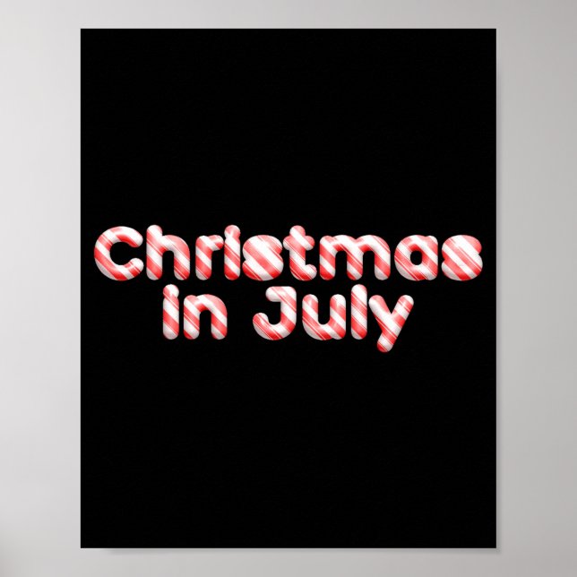 Candy Cane Tygraphy Christmas In July T Shirt  Poster (Vorne)