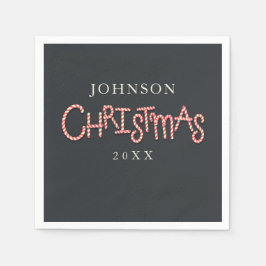 Candy Cane Typografie Weihnachts-Party Napkins Serviette