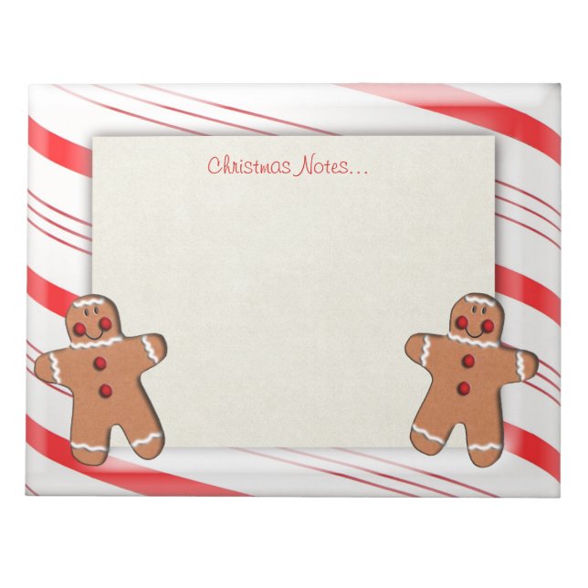 Candy Cane und Gingerbread Man Cookies Notizblock (Vorderseite)