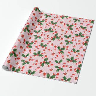 Candy Cane und Holly Geschenkpapier