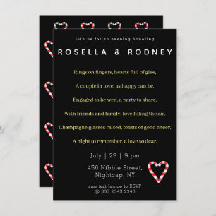 Candy Cane Valentine Verlobung Einladung