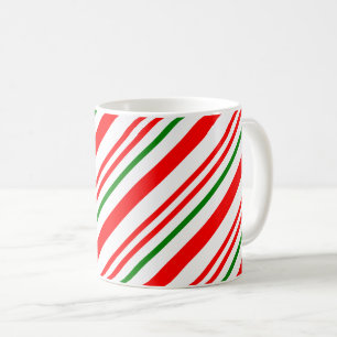 Candy Cane Weihnachten Red Green Stripes Muster Kaffeetasse