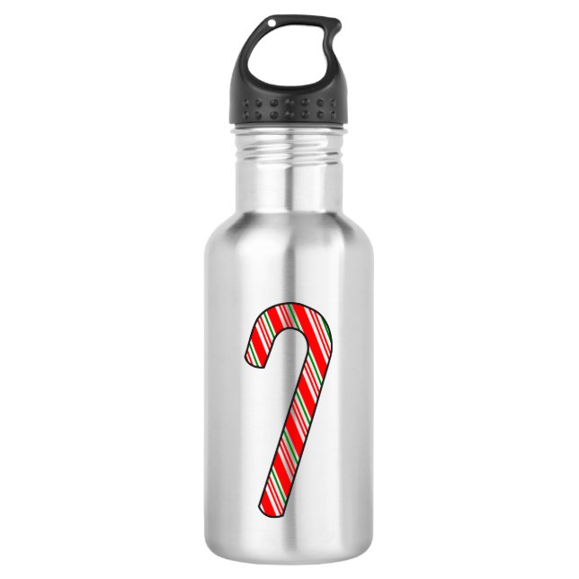 Candy Cane Weihnachten Zeichnend Edelstahlflasche (Vorderseite)