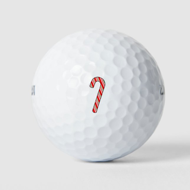 Candy Cane Weihnachten Zeichnend Golfball (Vorderseite)