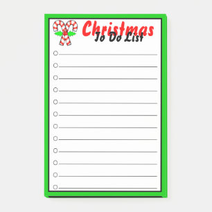 Candy Cane Weihnachten zu tun Liste Post-it Klebezettel