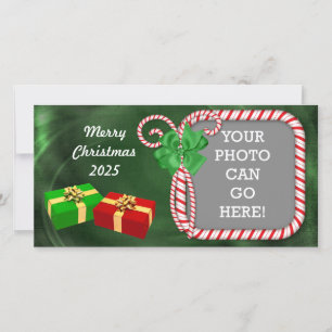 Candy Cane Weihnachts-Foto-Karte Design Feiertagskarte