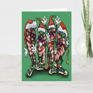 Candy Cane Weihnachts-Paprikaschoten Feiertagskarte