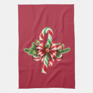 Candy Cane Weihnachtsarrangements Geschirrtuch