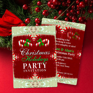 Candy Cane Weihnachtsfeier Einladung