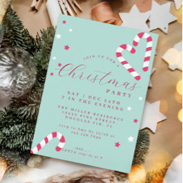 Candy Cane Weihnachtsfeier Party Einladung Pastel
