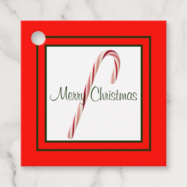 Candy Cane Weihnachtsgeschenke Liebesmarken Geschenkanhänger (Vorderseite)