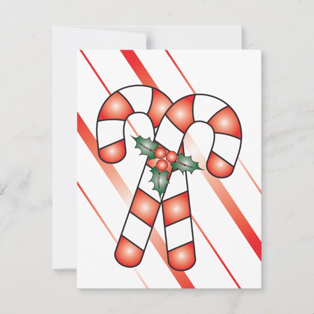Candy Cane Weihnachtskarten Feiertagskarte (Vorderseite)