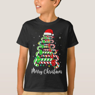 Candy Cane Weihnachtsmannmütze Funny Xmas Tree Mer T-Shirt