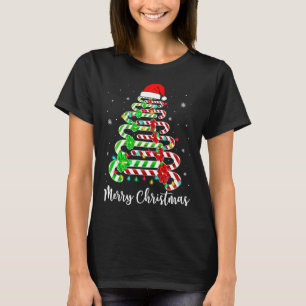 Candy Cane Weihnachtsmannmütze Funny Xmas Tree Mer T-Shirt