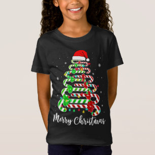 Candy Cane Weihnachtsmannmütze Funny Xmas Tree Mer T-Shirt