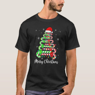 Candy Cane Weihnachtsmannmütze Funny Xmas Tree Mer T-Shirt