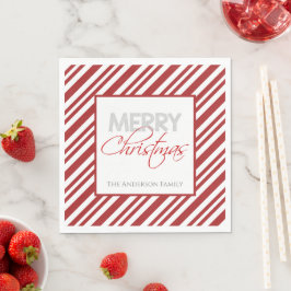 Candy Cane Weihnachtsstreifen | Benutzerdefiniert Serviette
