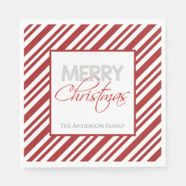 Candy Cane Weihnachtsstreifen | Benutzerdefiniert Serviette