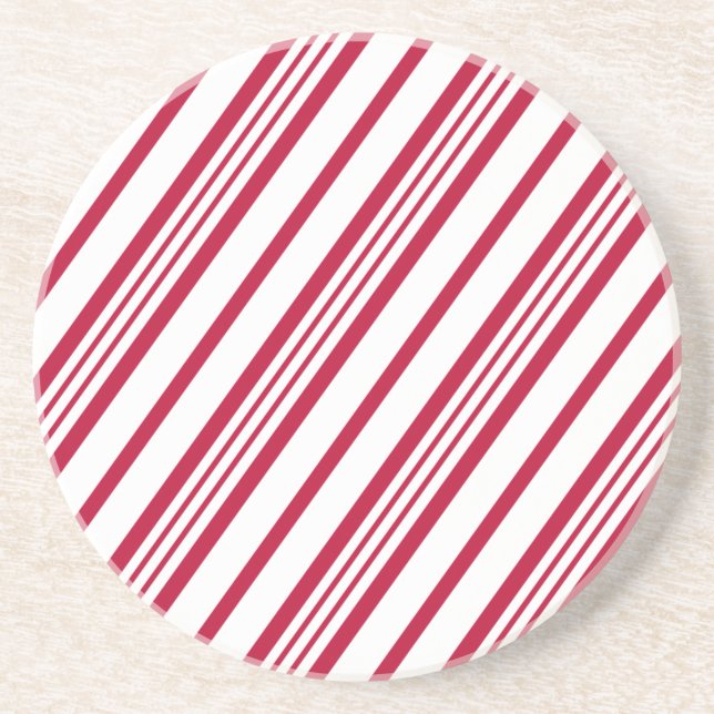 Candy Cane Weihnachtsstreifen Getränkeuntersetzer (Vorne)