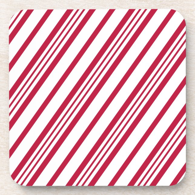 Candy Cane Weihnachtsstreifen Getränkeuntersetzer (Vorderseite)