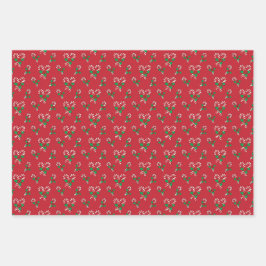 Candy Cane Weihnachtswrapping Paper Sheets Geschenkpapier Set
