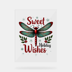 Candy Cane Wings Dragonfly Acrylschild
