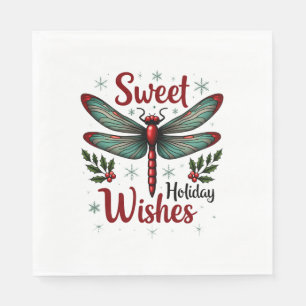 Candy Cane Wings Dragonfly Serviette