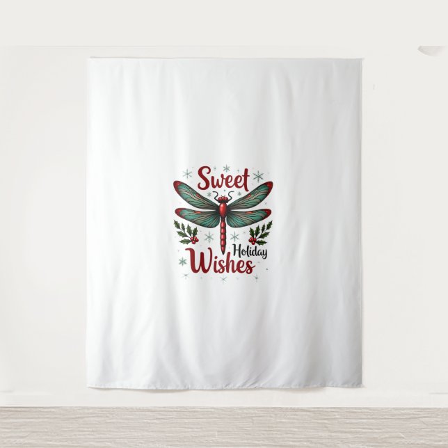 Candy Cane Wings Dragonfly Wandteppich (Vorderseite)