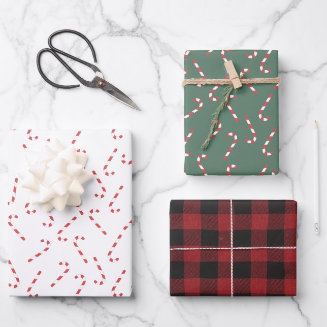Candy cane wrapping paper geschenkpapier set (Vorderseite)