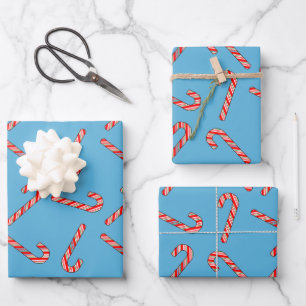 Candy Cane Zeichnungen in rot-grün Geschenkpapier Set