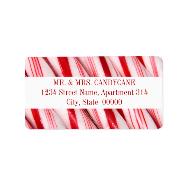 Candy Canes Address Labels Adressaufkleber (Vorne)