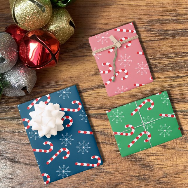 Candy Canes and Snowflakes Pattern Weihnachten Geschenkpapier Set (Von Creator hochgeladen)