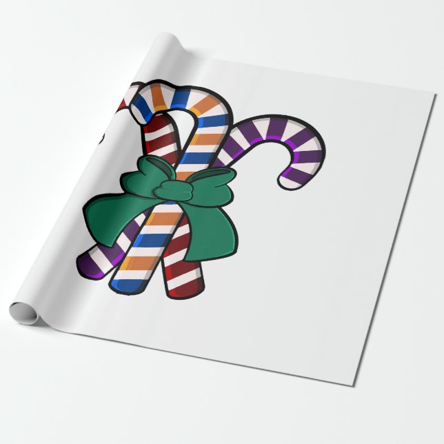 Candy Canes Bouquet - grünes Band Geschenkpapier (Ungerollt)