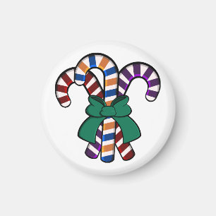 Candy Canes Bouquet - grünes Band Magnet