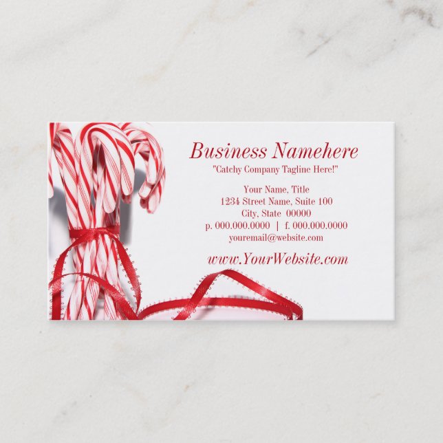 Candy Canes Business Cards Visitenkarte (Vorderseite)