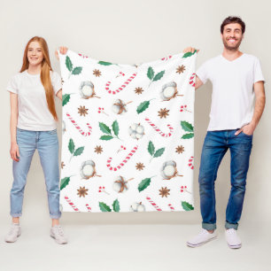 Candy Canes Cotton Holly Verlasse Weihnachten Fleecedecke
