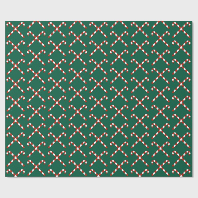 Candy Canes Crossed Geschenkpapier (Flach)