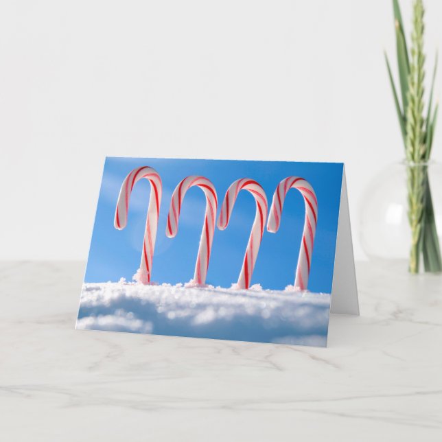 Candy Canes Feiertagskarte (Vorderseite)
