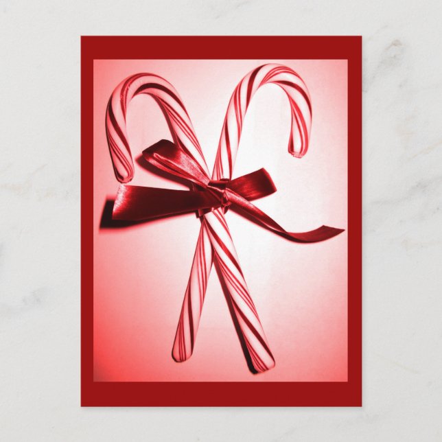 Candy Canes Feiertagspostkarte (Vorderseite)