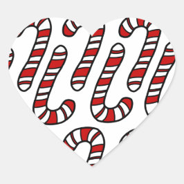 Candy Canes Herz-Aufkleber
