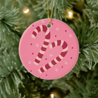 Candy canes keramik ornament