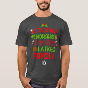 Candy Canes Latkes Hanukkah Weihnachten Chrismukka T-Shirt
