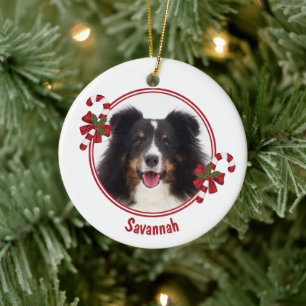 Candy Canes mit benutzerdefinierter Foto-Vorlage u Keramik Ornament